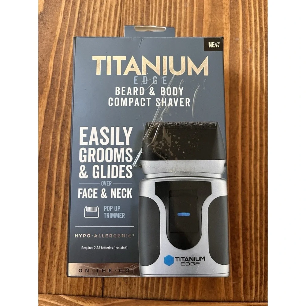 Titanium Edge Beard‎ & Body Compact Shaver – Men's Electric Groomer for Face